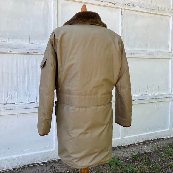 Sears Outdoorsman Feather Down Winter Coat Faux Fur Collar Vintage 70s Tan - Picture 7 of 14